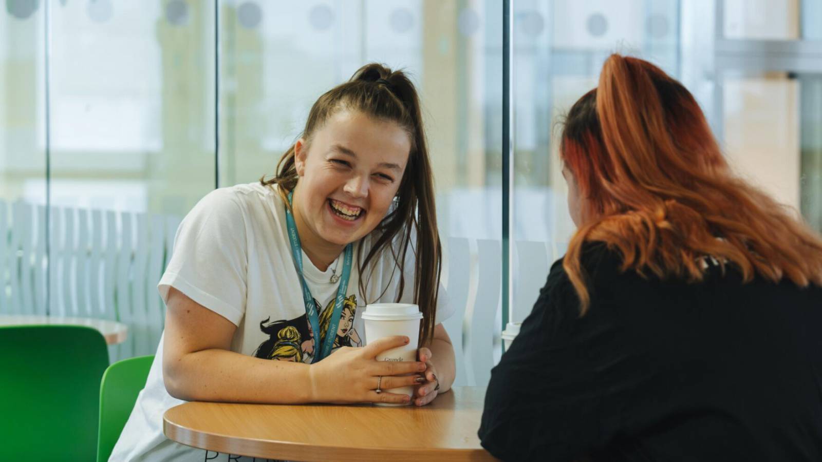 Image of students at Rhos campus
